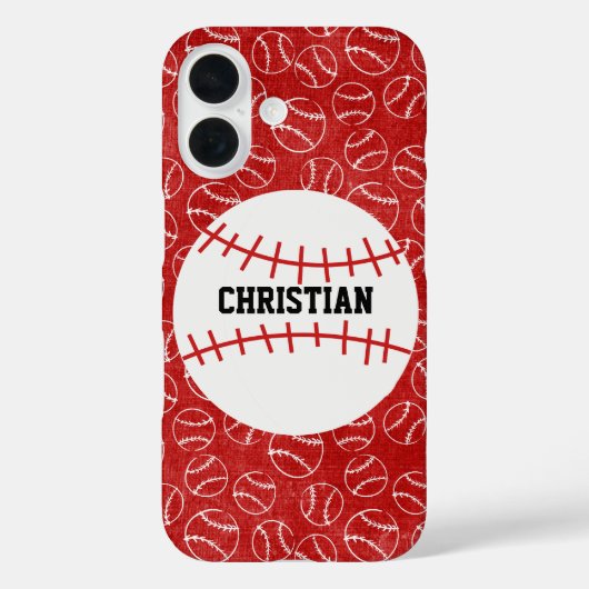 Personalisiertes Red Baseball-Muster mit Baseball Case-Mate iPhone Hülle (Rückseite)