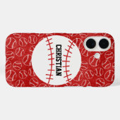 Personalisiertes Red Baseball-Muster mit Baseball Case-Mate iPhone Hülle (Rückseite (Horizontal))