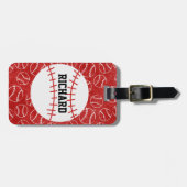 Personalisiertes Red Baseball-Muster mit Baseball Gepäckanhänger (Vorderseite horizontal)