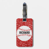 Personalisiertes Red Baseball-Muster mit Baseball Gepäckanhänger (Rückseite vertikal)
