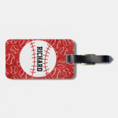 Personalisiertes Red Baseball-Muster mit Baseball Gepäckanhänger (Rückseite horizontal)