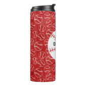 Personalisiertes Red Baseball-Muster mit Baseball Thermosbecher (Nach links gedreht)