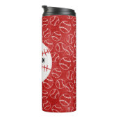 Personalisiertes Red Baseball-Muster mit Baseball Thermosbecher (Nach rechts gedreht)