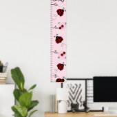 Personalisiertes Red & Black Ladybugs Growth Chart Poster (Heimbüro)