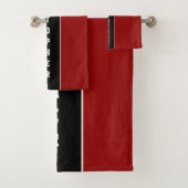 Personalisiertes Red Black Strip Badetuch Set (Insitu)