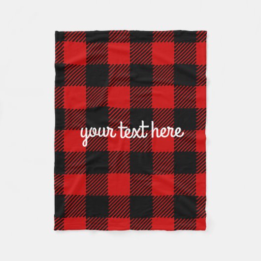 Personalisiertes Red Buffalo Kariert Blanko Fleecedecke (Vorderseite)