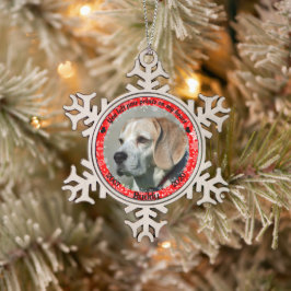 Personalisiertes Red Dog Memorial Schneeflocken Zinn-Ornament