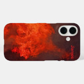 Personalisiertes Red Fire Sturdy Apple iPhone Case (Rückseite (Horizontal))