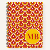 Personalisiertes Red Fishscale Muster Notebook Notizblock (Vorderseite)