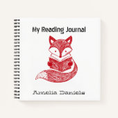 Personalisiertes Red Fox Reading Journal Notizblock (Vorderseite)