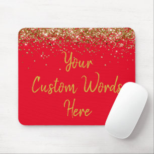 Personalisiertes Red & Gold New Coworker Geburtsta Mousepad