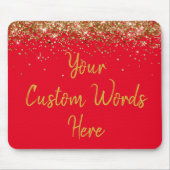 Personalisiertes Red & Gold New Coworker Geburtsta Mousepad (Vorne)