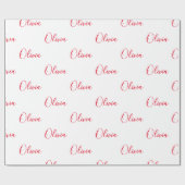 Personalisiertes Red Name Script Geschenkpapier (Flach)