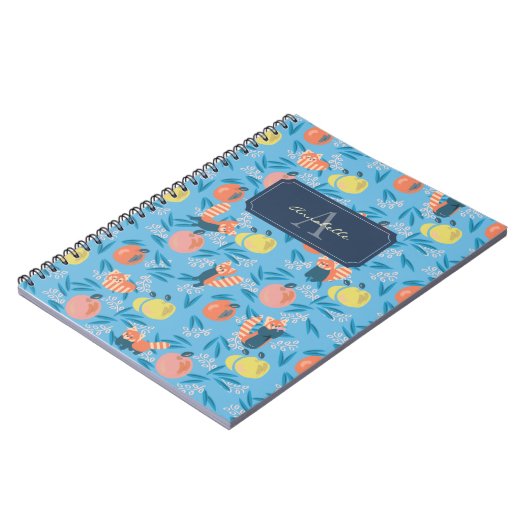 Personalisiertes "Red Panda" Blue Apple Notebook Notizblock (Linke Seite)