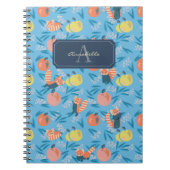 Personalisiertes "Red Panda" Blue Apple Notebook Notizblock (Vorderseite)