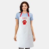 Personalisiertes Red Paws Logo Schürze (Getragen)
