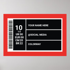 Personalisiertes Red Sneaker Wall Art Sneaker Box  Poster