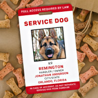 Personalisiertes Red White Service Dog Foto ID Abz