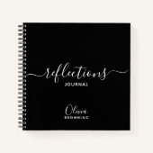 Personalisiertes Reflections-Journal in Schwarzwei Notizblock (Vorderseite)
