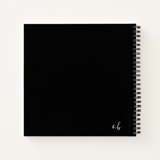 Personalisiertes Reflections-Journal in Schwarzwei Notizblock (Rückseite)