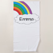 Personalisiertes Regenbogen-Badetuch Strandtuch (Vorderseite)