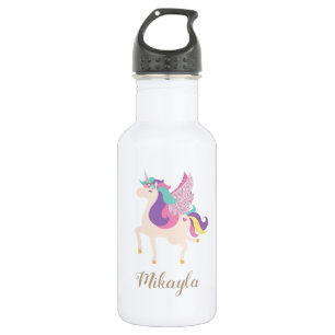Personalisiertes Regenbogen-Einhorn Süß Edelstahlflasche