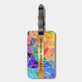 Personalisiertes Regenbogen Golden Metallic Gepäck Gepäckanhänger (Rückseite vertikal)