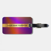 Personalisiertes Regenbogen Golden Metallic Gepäck Gepäckanhänger (Rückseite horizontal)