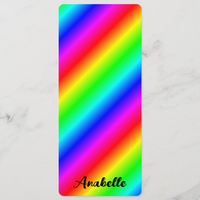 Personalisiertes Regenbogen-Gradient-Lesezeichen (Vorderseite)
