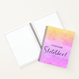 Personalisiertes Regenbogen-Gradient-Namen-Skizzen Notizblock