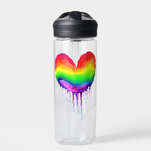 Personalisiertes Regenbogen Herz Driving Paint Trinkflasche