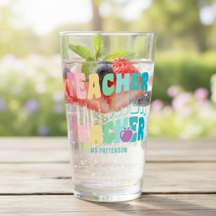 Personalisiertes Regenbogen-Lehrer-Name-Geschenk Glas