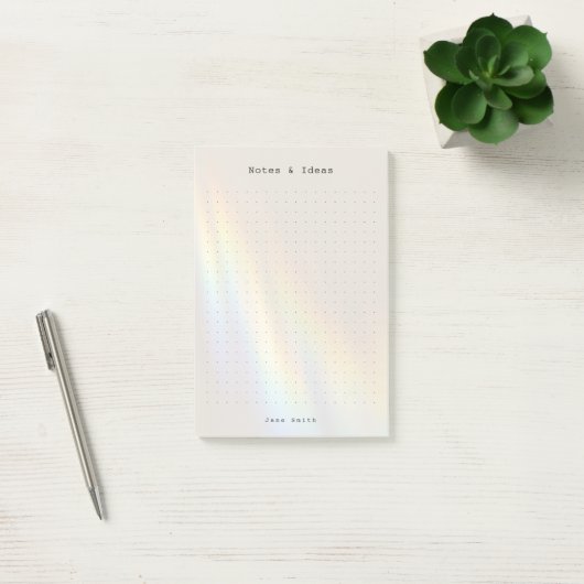 Personalisiertes Regenbogen-Licht-Ästhetik-Punkt-R Post-it Klebezettel (Büro)