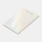 Personalisiertes Regenbogen-Licht-Ästhetik-Punkt-R Post-it Klebezettel (angewinkelt)