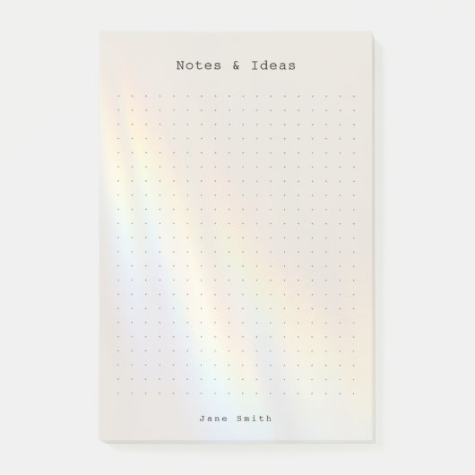 Personalisiertes Regenbogen-Licht-Ästhetik-Punkt-R Post-it Klebezettel (Vorderseite)
