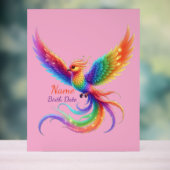 Personalisiertes Regenbogen-Phönix-Name-Geburtsdat Acrylschild (Neutral)