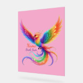 Personalisiertes Regenbogen-Phönix-Name-Geburtsdat Acrylschild (Winkel)