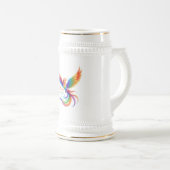 Personalisiertes Regenbogen-Phönix-Name-Geburtsdat Bierglas (VorderseiteRechts)
