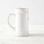 Personalisiertes Regenbogen-Phönix-Name-Geburtsdat Bierglas (Links)