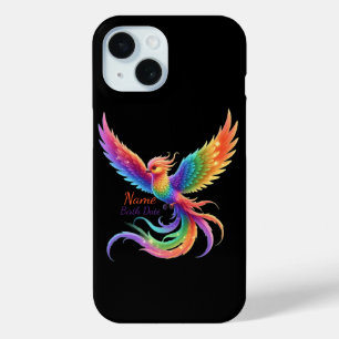 Personalisiertes Regenbogen-Phönix-Name-Geburtsdat Case-Mate iPhone Hülle