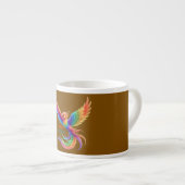 Personalisiertes Regenbogen-Phönix-Name-Geburtsdat Espressotasse (Vorderseite Rechts)
