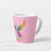 Personalisiertes Regenbogen-Phönix-Name-Geburtsdat Milchtasse (Rechte Ecke)