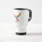 Personalisiertes Regenbogen-Phönix-Name-Geburtsdat Reisebecher (VorderseiteRechts)