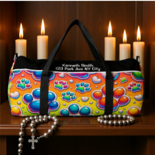 Personalisiertes Regenbogen-Reisemonogramm mit Bla Duffle Bag