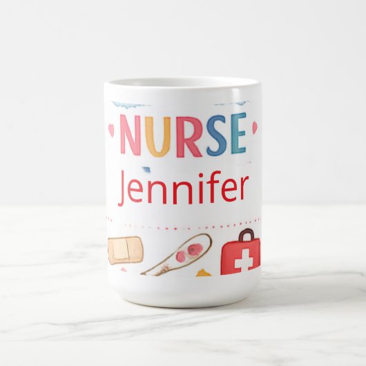 Personalisiertes Regenbogen-Schulkrankenschwester- Kaffeetasse (Mittel)