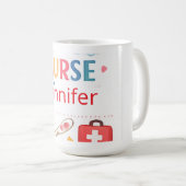 Personalisiertes Regenbogen-Schulkrankenschwester- Kaffeetasse (VorderseiteRechts)