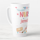 Personalisiertes Regenbogen-Schulkrankenschwester- Milchtasse (Linke Ecke)