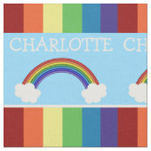 Personalisiertes Regenbogen- und Wolkenmuster Stoff (Nahaufnahme)