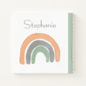 Personalisiertes Regenbogen Wasserfarbe Moderne Sk Notizblock (Rückseite)