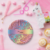 Personalisiertes Regenbogenbakterium Pappteller (Party)